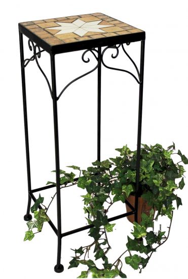 Preview: Blumenhocker Merano Mosaik 12012 Blumenständer 54 Hocker Eckig Beistelltisch