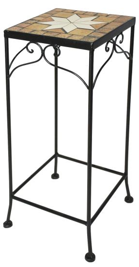 Preview: Blumenhocker Mosaik Eckig 62 cm Blumenständer 12012 Beistelltisch Pflanzenständer Mosaiktisch