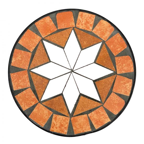 Preview: Blumenhocker Merano Mosaik 2er Set 12011 Blumenständer 46 und 54cm Hocker Rund