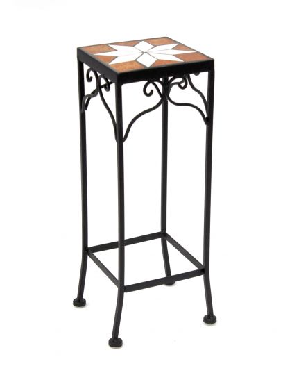 Blumenhocker Merano Mosaik 2er Set 12012 Blumenständer 46 und 54cm Hocker Eckig