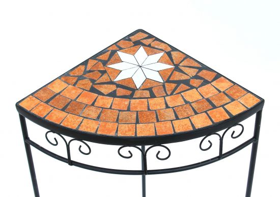 Preview: Blumenhocker Merano Mosaik 3er Set 12013 Blumenständer 42, 52 und 62cm Eckregal Hocker