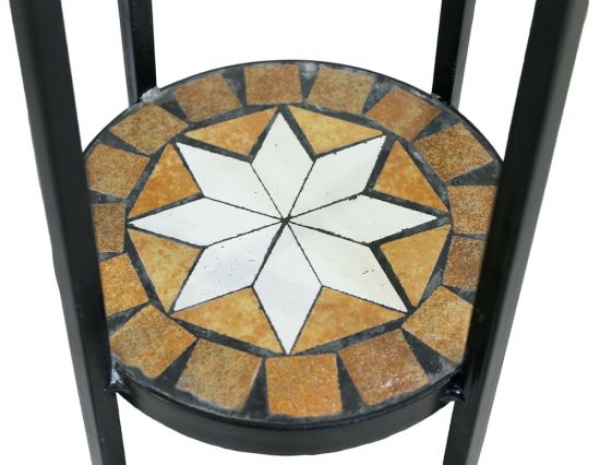 Preview: DanDiBo Blumenregal Mosaik Rund 140 cm Blumentreppe 12009 Blumenständer Blumensäule Pflanzenständer Groß