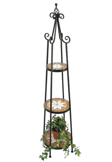 DanDiBo Blumenregal Mosaik Rund 140 cm Blumentreppe 12009 Blumenständer Blumensäule Pflanzenständer Groß