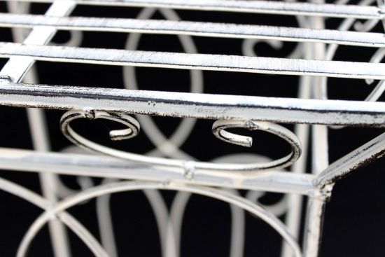 Preview: DanDiBo Blumenhocker Metall Weiß Eckig 77 cm Blumenständer 20304 Blumensäule