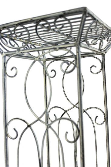 DanDiBo Blumenhocker Metall Weiß Eckig 77 cm Blumenständer 20304 Blumensäule