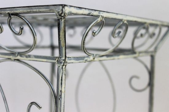 DanDiBo Blumenhocker Metall Weiß Eckig 77 cm Blumenständer 20304 Blumensäule