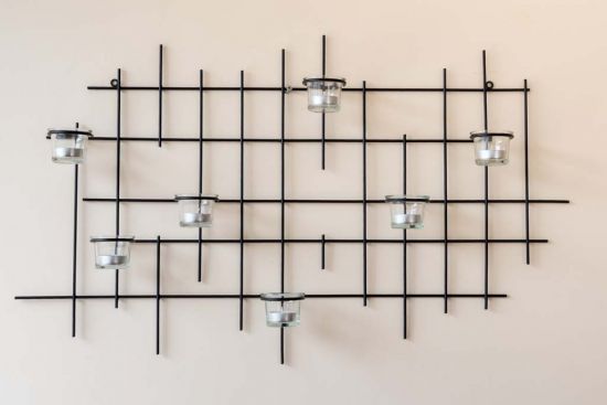 Wandteelichthalter 7XXL Wandkerzenhalter Metall 83cm Teelichthalter Kerzenhalter