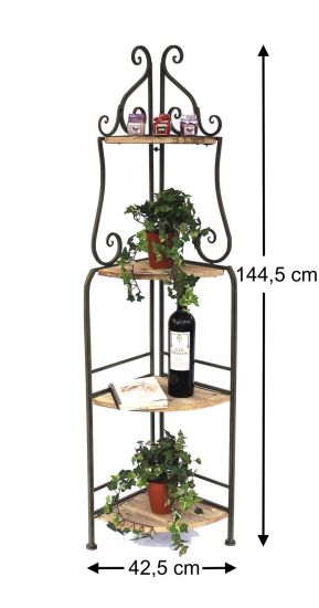 Preview: DanDiBo Eckregal Bücherregal mit 4 Ablagen Regal Malega 12061 aus Metall und Holz 145 cm Badregal Aufbewahrungsregal Leiterregal