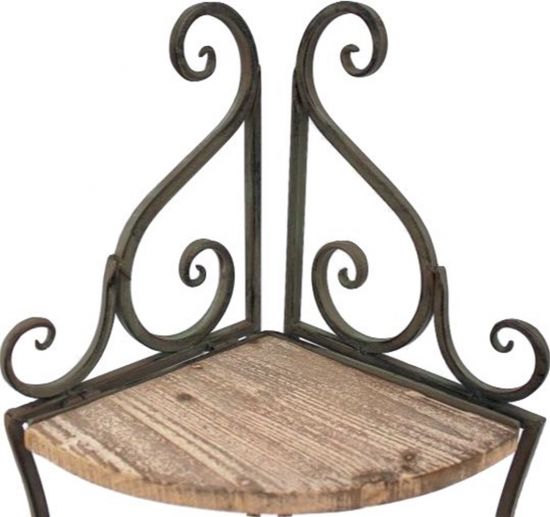 Preview: DanDiBo Eckregal Bücherregal mit 4 Ablagen Regal Malega 12061 aus Metall und Holz 145 cm Badregal Aufbewahrungsregal Leiterregal