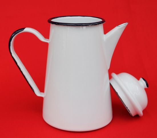 Preview: Coffee can No. 578TB enamelled 22cm 1,3 L Water can Jug Watering can Enamel (white)