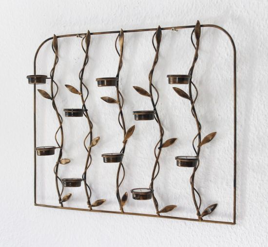 Preview: Wall tea light holder 10-0370 Metal wall candle holder 53 cm Tea light holder