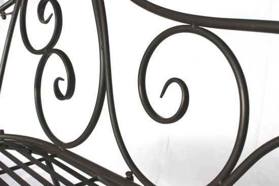 DanDiBo Garden Bench Metal Weatherproof Brown 120 cm Bench Seat 2-Seater DY140486 Metal Garden Bench with Backrest Park Bench Garden Antique