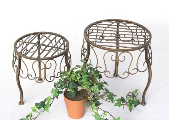 Blumenhocker 2er Set Blumenständer 140129 Pflanzenständer Hocker Beistelltisch