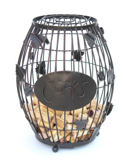 Korkensammler 100128 Korkeneimer 37cm Korken Tischmülleimer Weinfass Fass