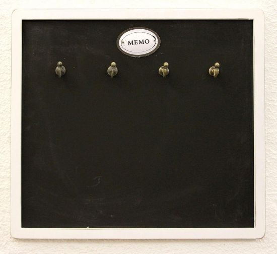 Note board with key strip 12676 Chalkboard 40 cm Memo board Info board Hook