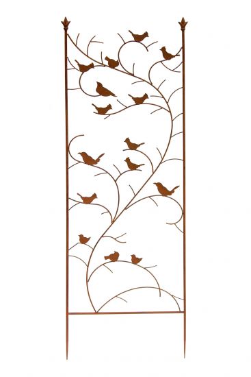 Rankhilfe mit Vögel 120705 Rankgitter aus Metall H-150cm B-50cm Kletterhilfe