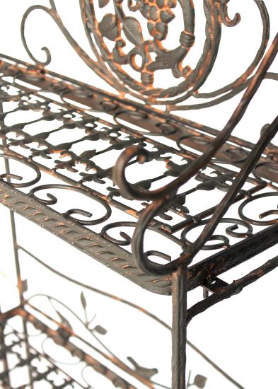 Preview: Regal Metall Vintage 1844 Standregal Antik 123 cm Bücherregal Küchenregal Klappregal