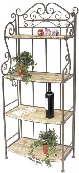 Preview: Regal Malega 12060 aus Metall und Holz 150cm Bücherregal Badregal Küchenregal