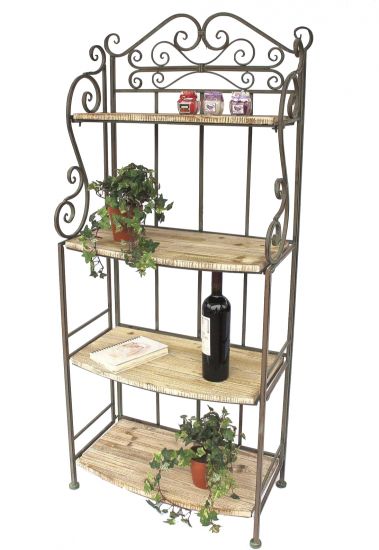 Regal Malega 12060 aus Metall und Holz 150cm Bücherregal Badregal Küchenregal