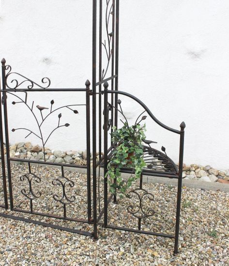 DanDiBo rose arch with door metal 18602 archway garden gate iron climbing aid trellis arched gate