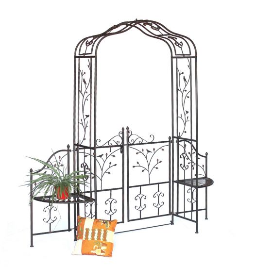 DanDiBo rose arch with door metal 18602 archway garden gate iron climbing aid trellis arched gate
