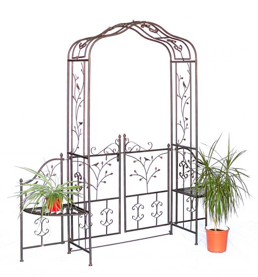 DanDiBo rose arch with door metal 18602 archway garden gate iron climbing aid trellis arched gate