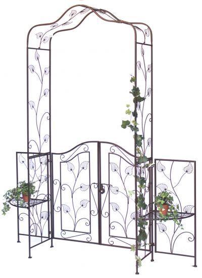 DanDiBo rose arch with metal gate 101759 garden gate 236x186 cm wrought iron trellis