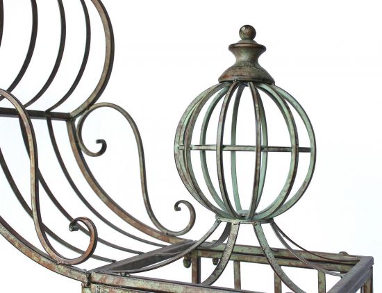 DanDiBo Rose arch with gate Metal gate 275x170 cm Round arch Archway Pergola 110241 Wrought iron climbing aid Garden gate