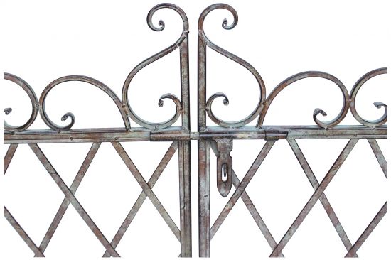 DanDiBo Rose arch with gate Metal gate 275x170 cm Round arch Archway Pergola 110241 Wrought iron climbing aid Garden gate