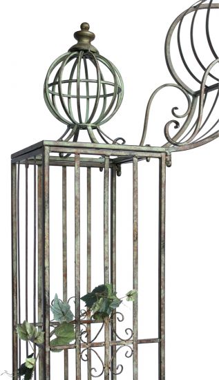 DanDiBo Rose arch with gate Metal gate 275x170 cm Round arch Archway Pergola 110241 Wrought iron climbing aid Garden gate