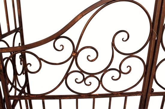 DanDiBo Rosenbogen mit Tür Tor aus Metall 120853 Rundbogen Antik Torbogen Gartentor Rankhilfe Schmiedeeisen