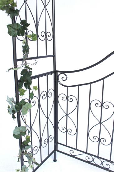 Rose arch with gate 131872 made from metal Garden gate 282x160cm Plant support