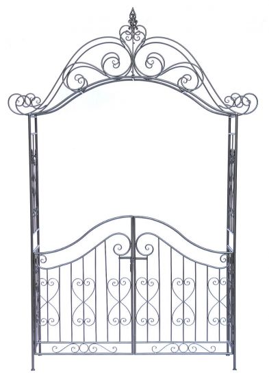 Rose arch with gate 131872 made from metal Garden gate 282x160cm Plant support