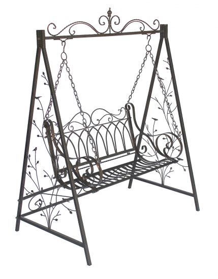 DanDiBo Hollywoodschaukel Metall 2 Sitzer Antik Vintage 18688 Schmiedeeisen Gartenschaukel Garten