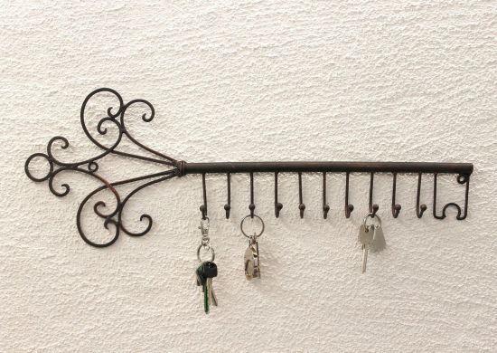 Preview: Schlüsselhänger Hakenleiste 101852 Schlüsselleiste 56cm Wandhaken Schlüsselbrett