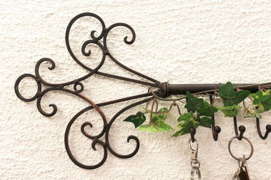 Preview: Schlüsselhänger Hakenleiste 101852 Schlüsselleiste 56cm Wandhaken Schlüsselbrett