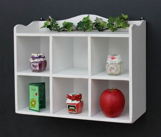 Setzkasten Wandregal 12020 Regal 40cm Vintage Shabby Landhaus Küchenregal Weiß