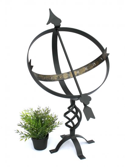 DanDiBo Sonnenuhr Garten Groß Metall Schwarz Schmiedeeisen Deko Wetterfest 70 cm Gartenuhr Uhr Deko