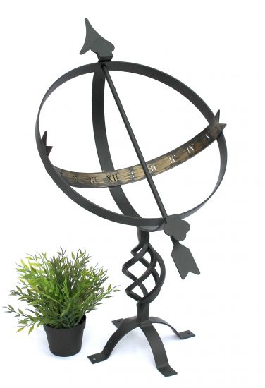 DanDiBo Sonnenuhr Garten Groß Metall Schwarz Schmiedeeisen Deko Wetterfest 70 cm Gartenuhr Uhr Deko
