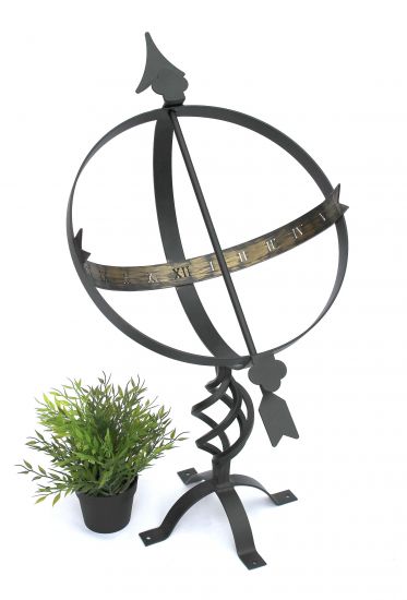 DanDiBo Sonnenuhr Garten Groß Metall Schwarz Schmiedeeisen Deko Wetterfest 70 cm Gartenuhr Uhr Deko