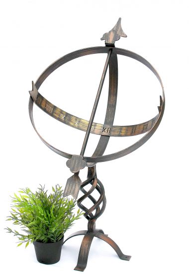 DanDiBo Sonnenuhr Garten Groß Metall Patina Schmiedeeisen Deko Wetterfest 70 cm Gartenuhr Uhr Deko