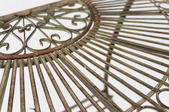 Preview: DanDiBo Tisch Halbrund Wandtisch Malega 100531 Beistelltisch aus Metall 100 cm Gartentisch Halbtisch Halbrundtisch Wandkonsole Konsole Wand