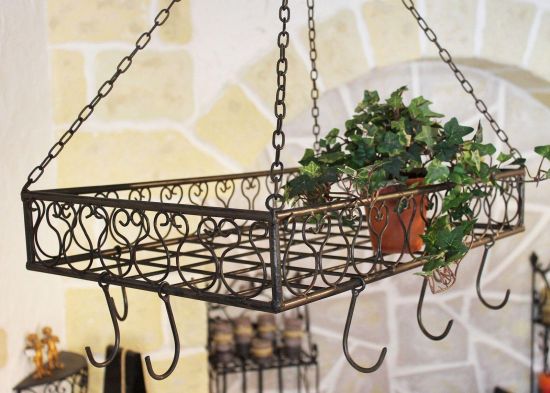 Topfhänger Cocina Pfannenhänger 60 cm Deckenregal Hängeregal Hänger Wurstkrone