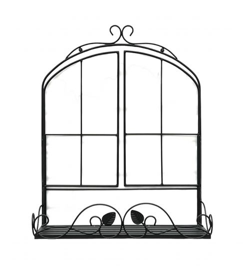 DanDiBo wall flower holder window black metal wall flower stand flower rack wall shelf shelf