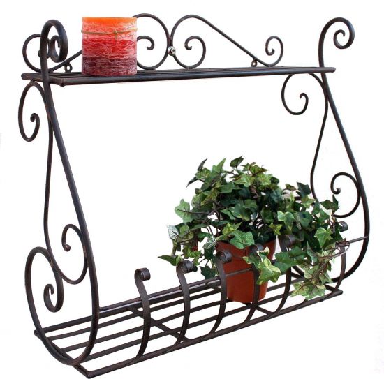 Wandblumenhalter Sebino Blumenständer aus Metall Wandregal Blumenregal Regal