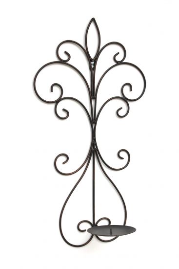 Preview: DanDiBo Wandkerzenhalter Metall Antik Schwarz 12107 Kerzenhalter Wand 58cm Schmiedeeisen Kerzenleuchter Einzel