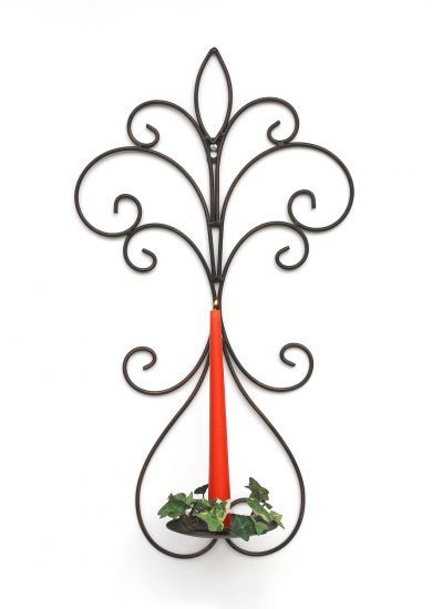 Preview: DanDiBo Wandkerzenhalter Metall Antik Schwarz 12107 Kerzenhalter Wand 58cm Schmiedeeisen Kerzenleuchter Einzel