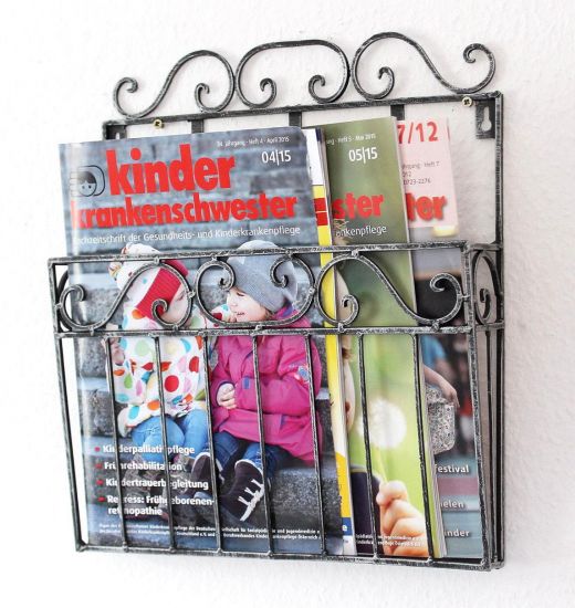 Wandregal Zeitungsständer 09913 Magazinhalter 38cm Küchenregal Zeitungshalter