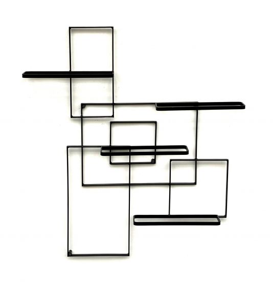 Preview: Weinregal Metall Schwarz Black Line Flaschenständer Flaschenregal Flaschenhalter Wandregal