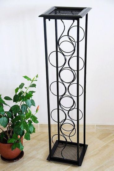 Preview: Wine rack Flower column "OKTAVE" 100cm Bottle stand Metal Shelf Bottle holder